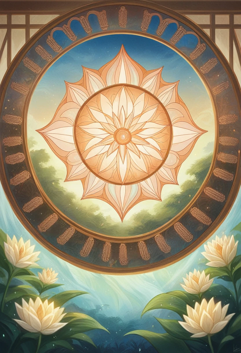 male wolf monk in the garden,dreamy background, lotus position, put one's palms together, The Sanskrit golden wheel behind it, Flying golden Sanskrit, kindness, divinity,divine light, holy light, boundless light, magnificent sunset background, octane render, gorgeous features, beautifully detailed eyes,intricate fur, detailed face, perfect skin texture, extreme details, full body view, cinematic lighting, professional lighting, centered, looking at camera, 8k, shot with Hasselblad X1D-50, maximum focus, depth of field, perfect lighting, light particles(best quality)(masterpiece)(ultra detailed)sharp focus,light particles,