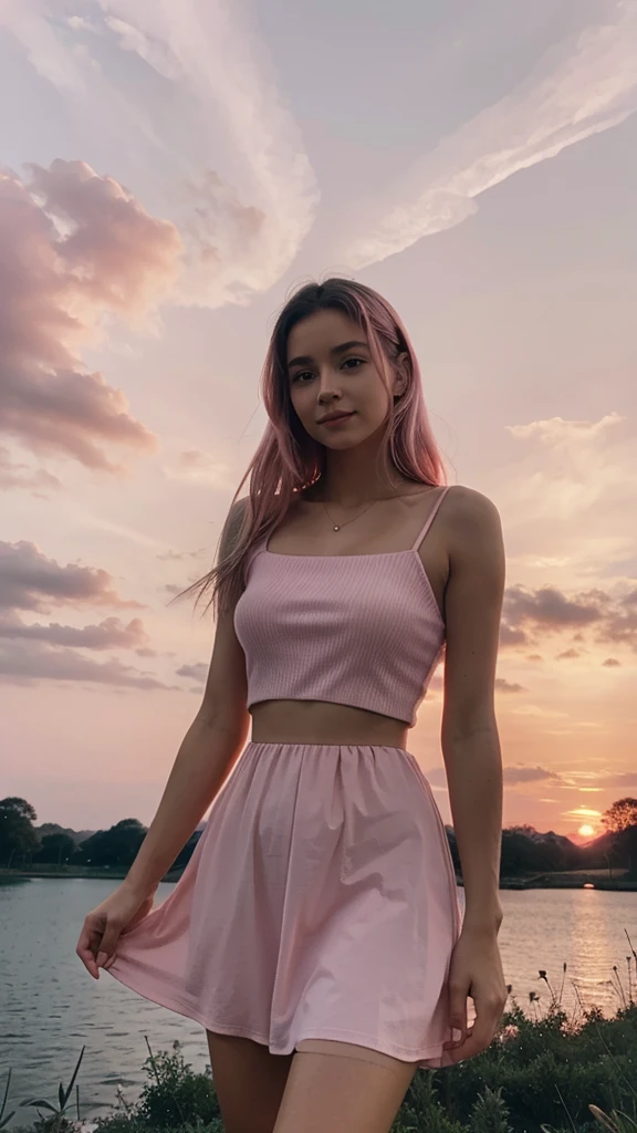 Beautiful light pink sky