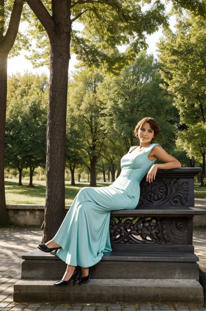 Une femme de dos sur un banc seule de loin