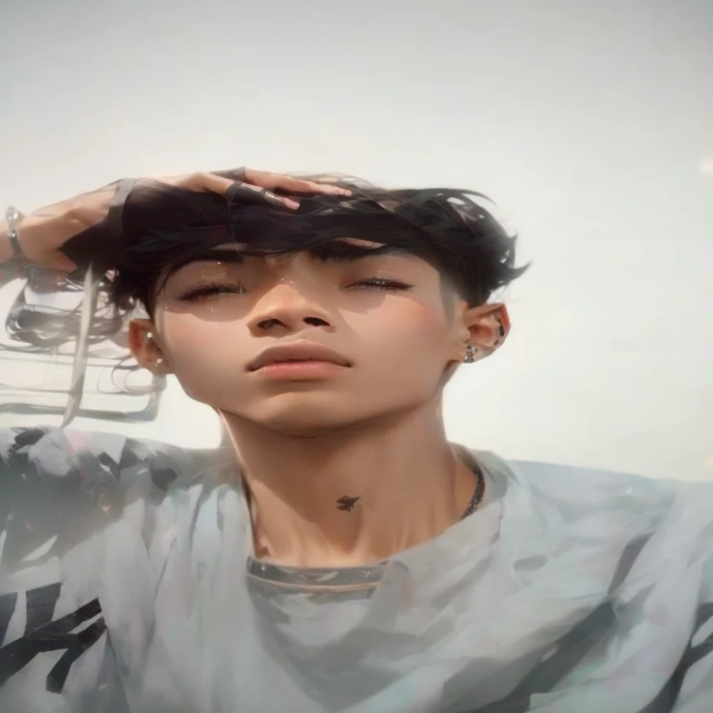 slanted eyes, 19 yares old, anime, boy, thin eyebrows