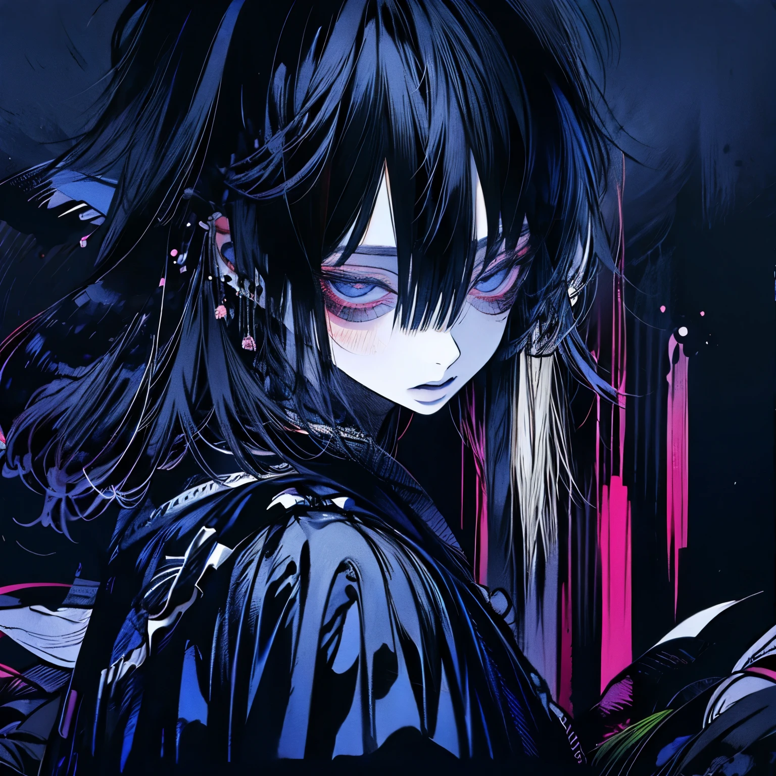 Part your bangs in the center to expose your forehead、Asian Boy 1 Black Hair、Glare、
darkness、cool、pixiv top picture