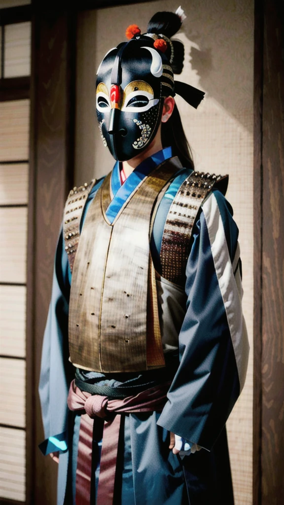 ( noh mask:1.3), 
best quality,masterpiece,highly detailed,ultra-detailed, 1man samurai japanese armor, old man
  