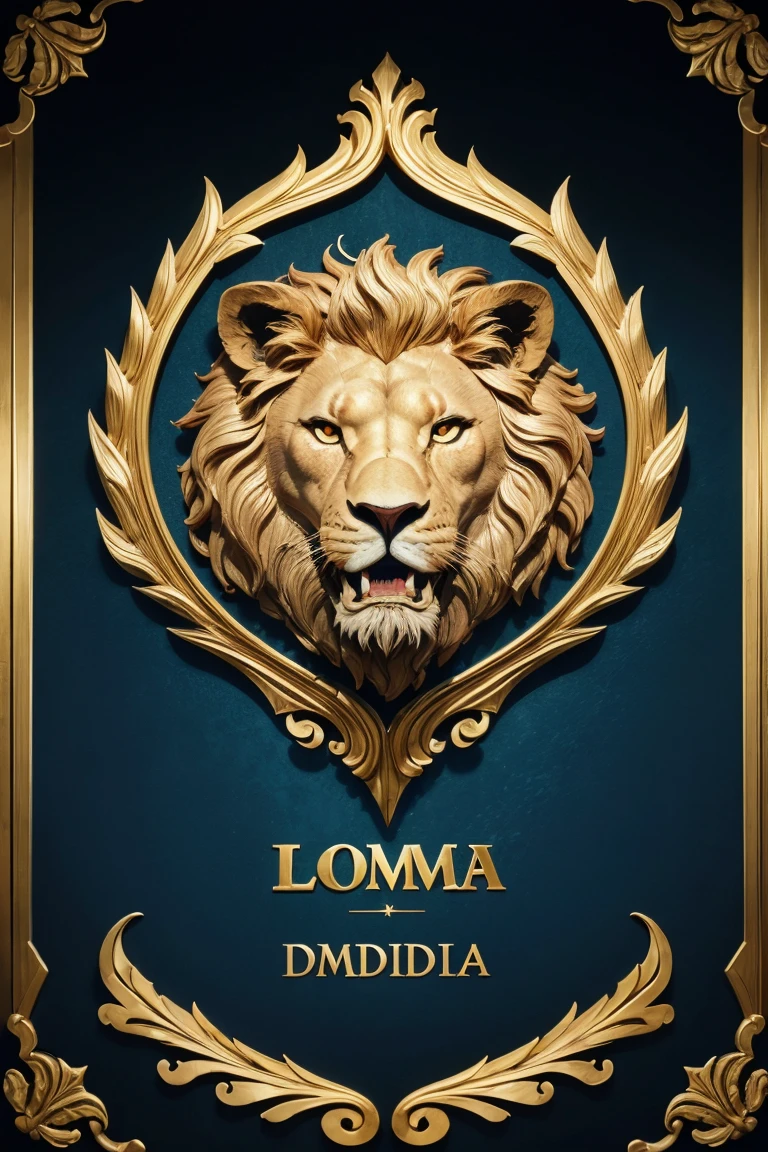 Escudo do Clube:
Description:
Forma: Escudo em formato tradicional.
Elementos:
Stylized lion in the center.
Nome "Amanda Sports" na parte superior. Quero coloca azul, dourado e preto detalhes