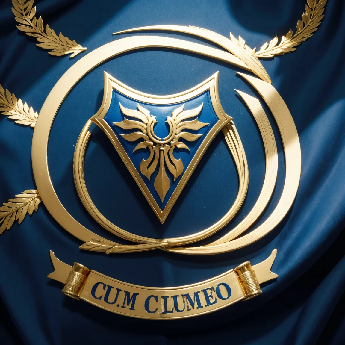 Escudo do Clube :
Cores : Azul claro , gold and black details Description:
Forma: Escudo em formato tradicional.
Elementos:
Nome "Amanda Sports" na parte superior.