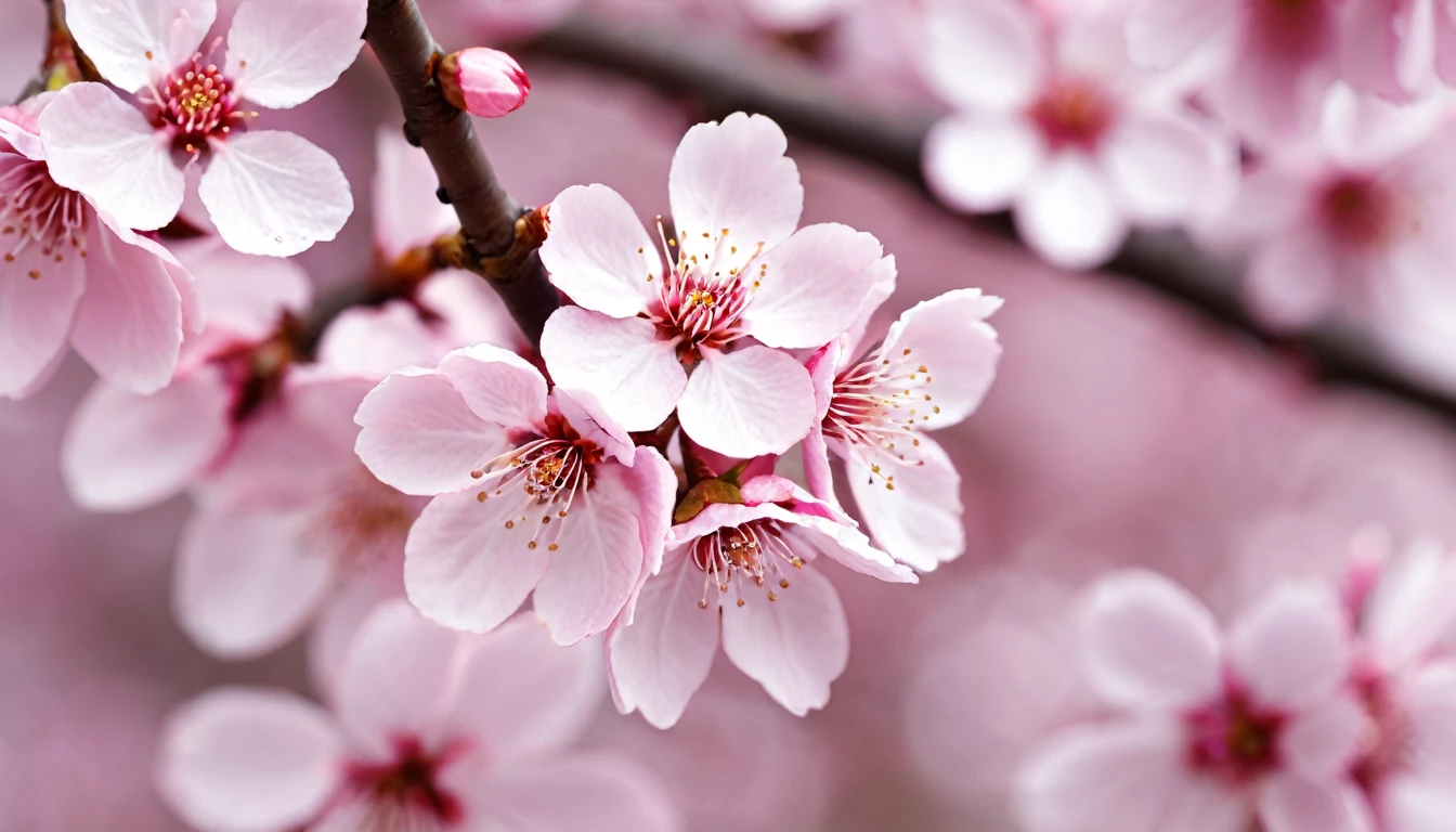 Sakura blossoms, high resolution, light pink, photo level, Macro