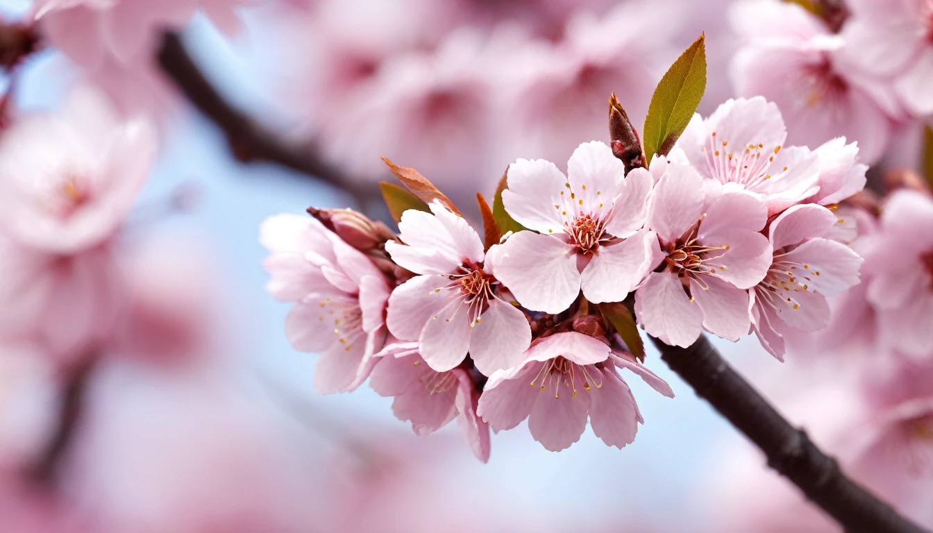 Sakura blossoms, high resolution, light pink, photo level, Macro