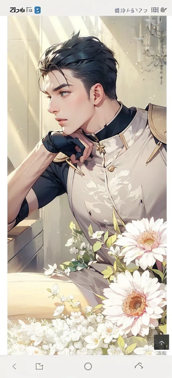 a fantasy novel style of a character portrait. he is 22 years old. He is muscular and tall and handsome. He is boastful and proud. Handsome proud face. He is strong. Length picture. 