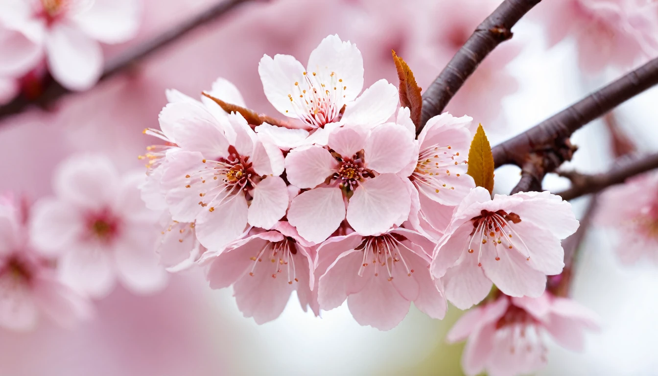 Sakura blossoms, high resolution, light pink, photo level, Macro
