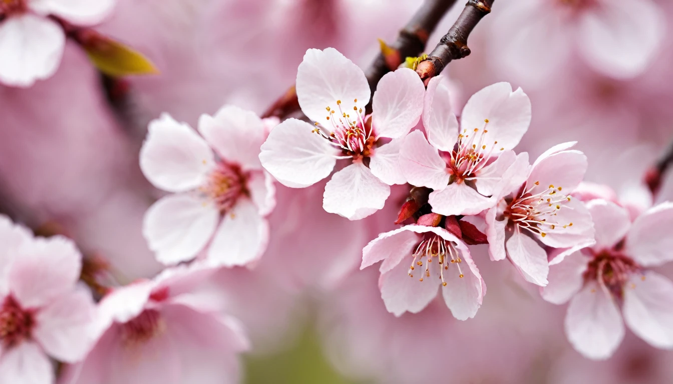 Sakura blossoms, high resolution, light pink, photo level, Macro
