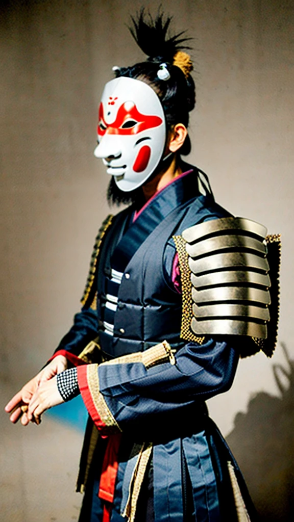 ( noh mask:1.3), 
best quality,masterpiece,highly detailed,ultra-detailed, 1man samurai japanese armor, old man
  