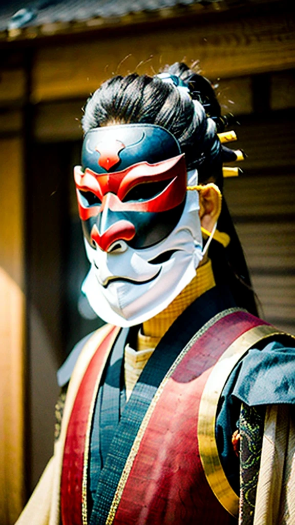 ( noh mask:1.3), 
best quality,masterpiece,highly detailed,ultra-detailed, 1man samurai japanese armor, old man
  