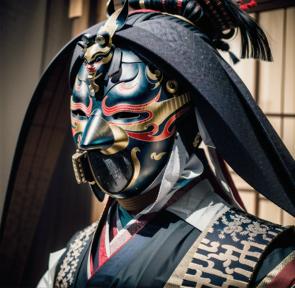 ( noh mask:1.3), 
best quality,masterpiece,highly detailed,ultra-detailed, 1man samurai japanese armor, old man
  