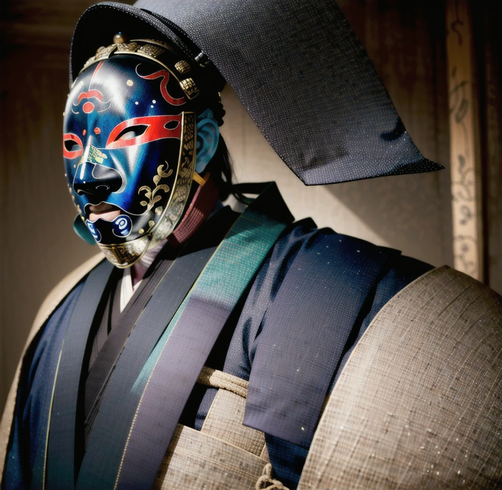 ( noh mask:1.3), 
best quality,masterpiece,highly detailed,ultra-detailed, 1man samurai japanese armor, old man
  