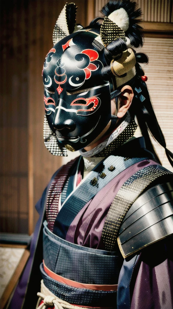 ( noh mask:1.3), 
best quality,masterpiece,highly detailed,ultra-detailed, 1man samurai japanese armor, old man
  