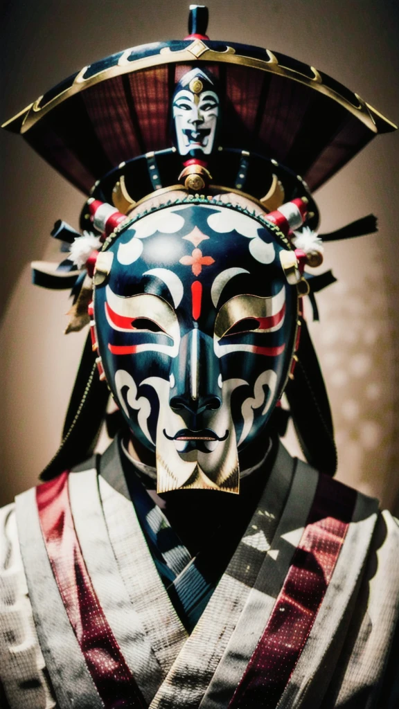 ( noh mask:1.3), 
best quality,masterpiece,highly detailed,ultra-detailed, 1man samurai japanese armor, old man
  