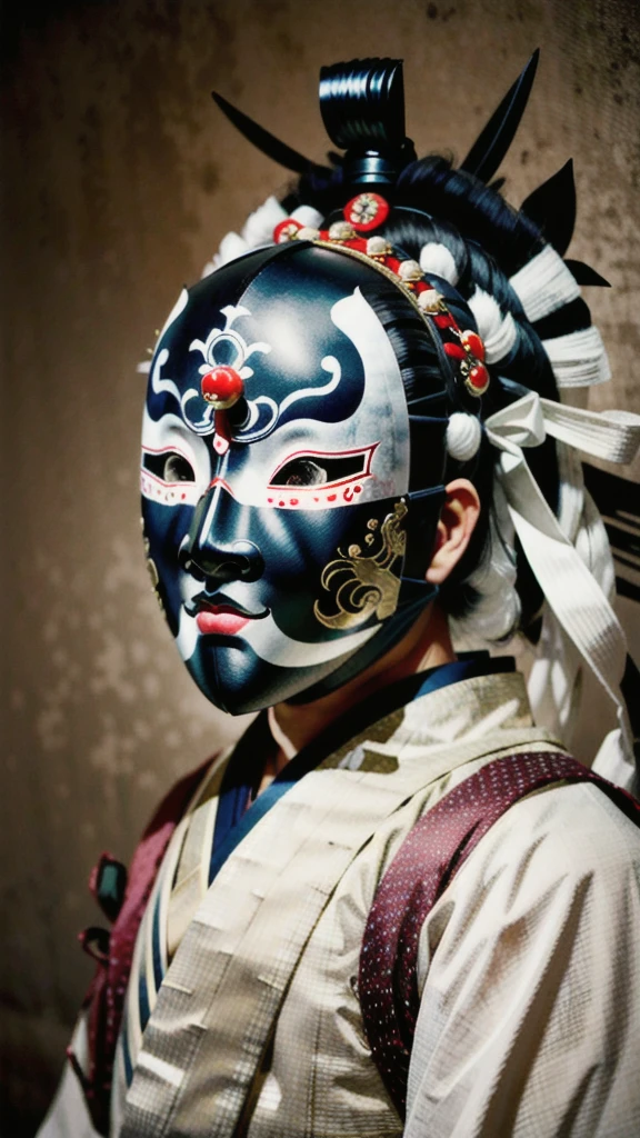 ( noh mask:1.3), 
best quality,masterpiece,highly detailed,ultra-detailed, 1man samurai japanese armor, old man
  