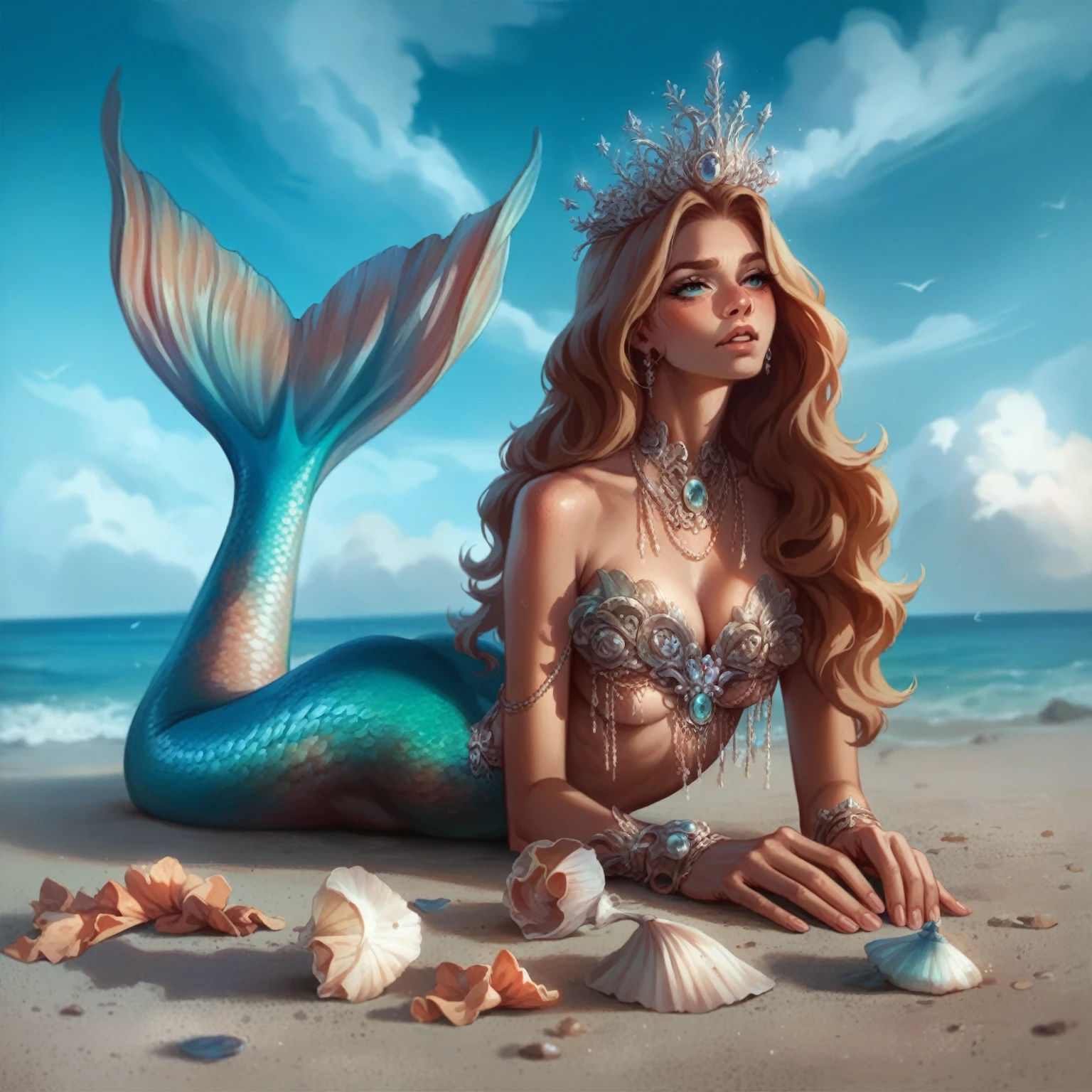 Generate this mermaid with big tits 