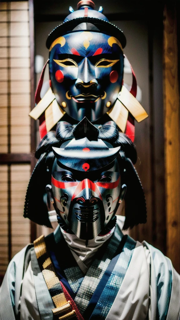 ( noh mask:1.3), 
best quality,masterpiece,highly detailed,ultra-detailed, 1man samurai japanese armor, old man
  