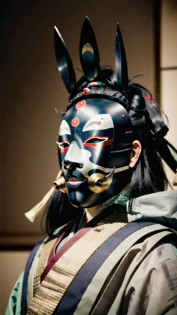 ( noh mask:1.3), 
best quality,masterpiece,highly detailed,ultra-detailed, 1man samurai japanese armor, old man
  