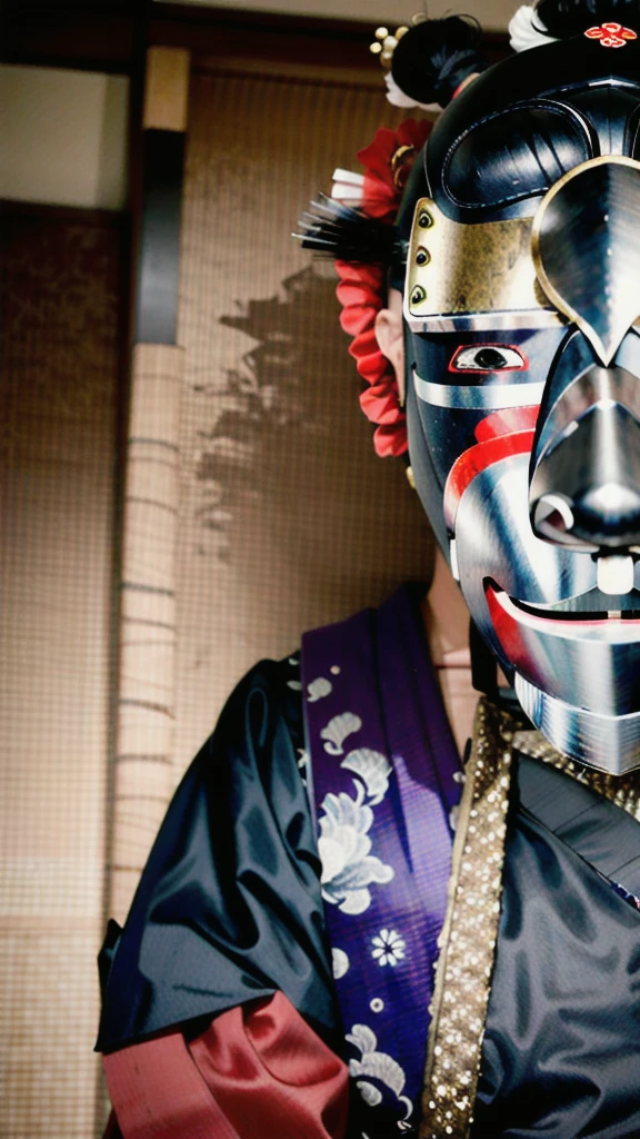 ( noh mask:1.3), 
best quality,masterpiece,highly detailed,ultra-detailed, 1man samurai japanese armor, old man
  