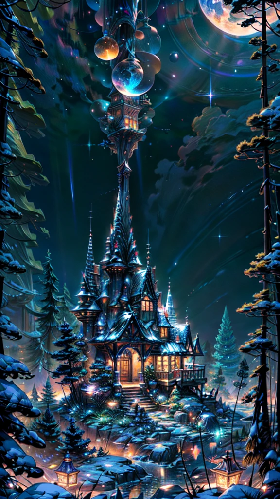 A shimmering ethereal island suspended in the celestial heavens, its crystalline structures reflecting the light of distant stars. This otherworldly paradise appears as if torn from a dream, a peaceful haven amidst the vast expanse of the cosmos. The image is a digital painting, meticulously crafted to capture every intricate detail and subtle glow of the island. The colors blend seamlessly, creating an immersive and enchanting scene that seems almost tangible in its beauty. The high definition and stunning clarity of the image truly bring the celestial island to life, inviting viewers to get lost in its celestial allure.
