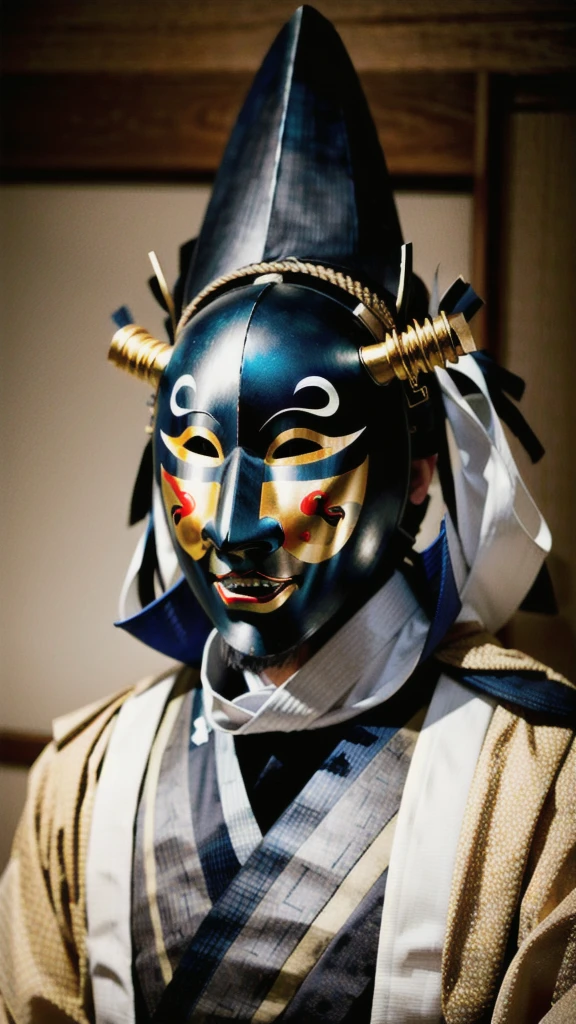 ( noh mask:1.3), 
best quality,masterpiece,highly detailed,ultra-detailed, 1man samurai japanese armor, old man
  