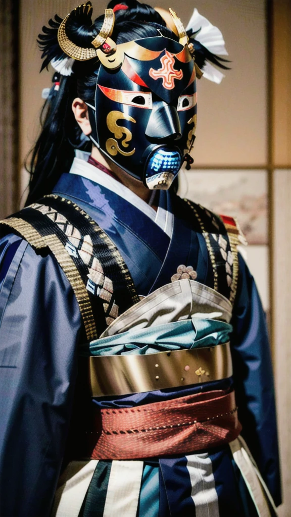 ( noh mask:1.3), 
best quality,masterpiece,highly detailed,ultra-detailed, 1man samurai japanese armor, old man
  