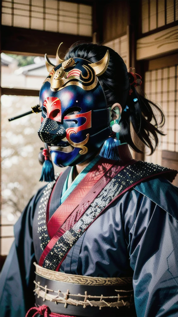 ( noh mask:1.3), 
best quality,masterpiece,highly detailed,ultra-detailed, 1man samurai japanese armor, old man
  