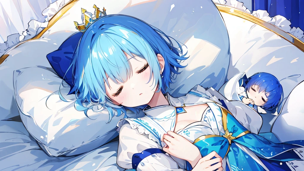 Sleeping princess、Blue short hair