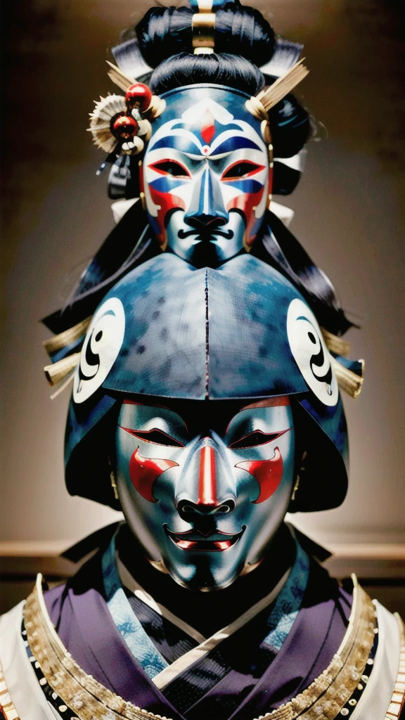 ( noh mask:1.3), 
best quality,masterpiece,highly detailed,ultra-detailed, 1man samurai japanese armor, old man
  