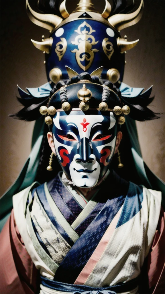 ( noh mask:1.3), 
best quality,masterpiece,highly detailed,ultra-detailed, 1man samurai japanese armor, old man
  