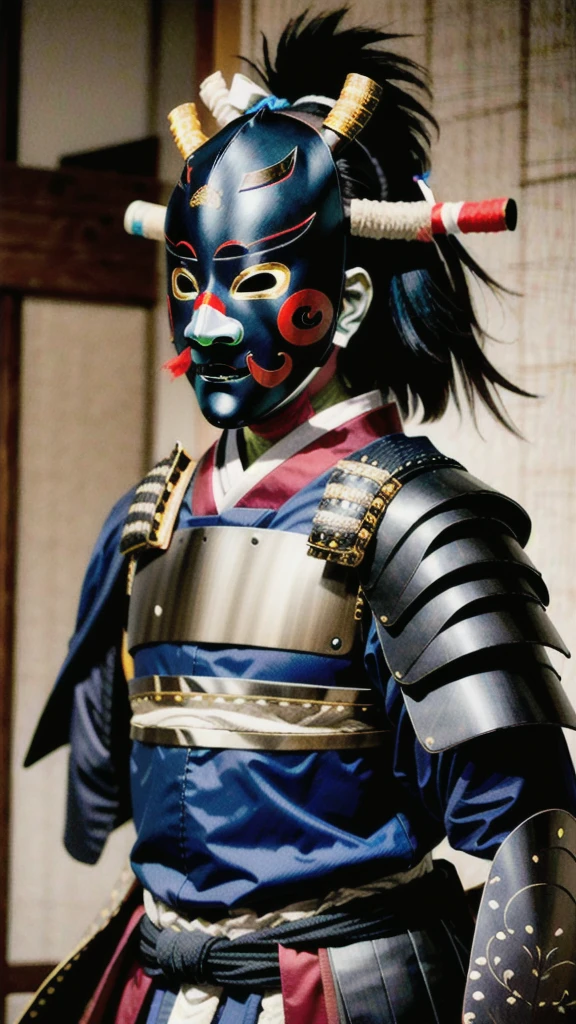 ( noh mask:1.3), 
best quality,masterpiece,highly detailed,ultra-detailed, 1man samurai japanese armor, old man
  