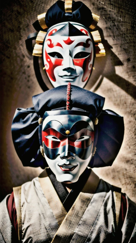 ( noh mask:1.3), 
best quality,masterpiece,highly detailed,ultra-detailed, 1man samurai japanese armor, old man
  