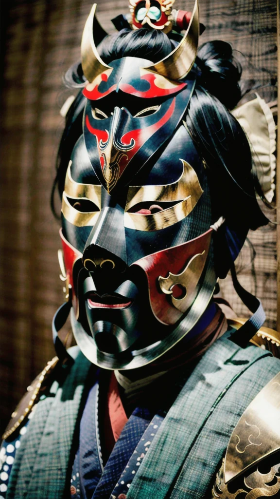 ( noh mask:1.3), 
best quality,masterpiece,highly detailed,ultra-detailed, 1man samurai japanese armor, old man
  