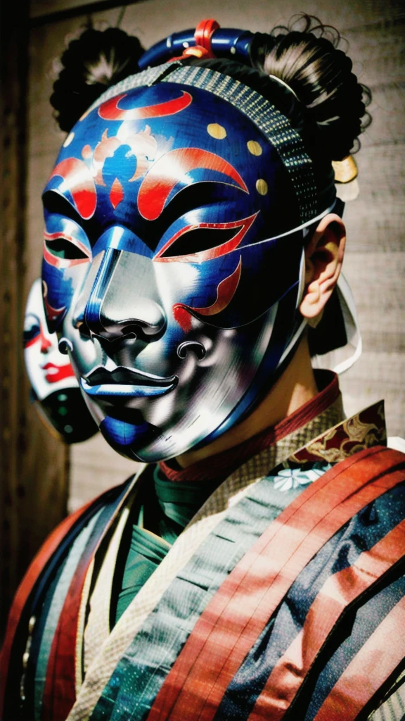 ( noh mask:1.3), 
best quality,masterpiece,highly detailed,ultra-detailed, 1man samurai japanese armor, old man
  