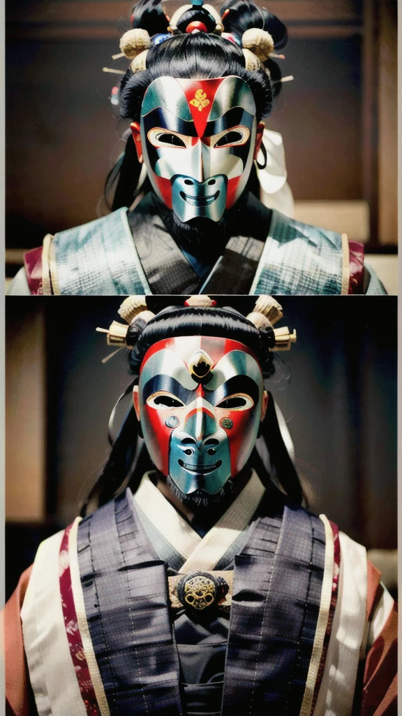 ( noh mask:1.3), 
best quality,masterpiece,highly detailed,ultra-detailed, 1man samurai japanese armor, old man
  