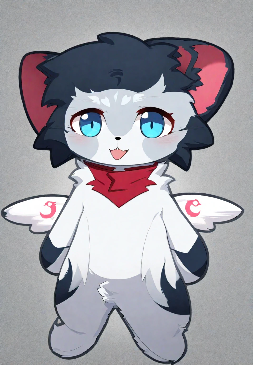A cartoon cat with blue eyes and white tail, furaffinity Ferson, doom, Ferson art, Ferson!!!!, Red Cliff, furry affinity, avian!!! Ferson, wireless, Elokiti, furry Ferson, No PFP, female Ferson, Fur Affinity Committee, telegram stickers, This character has cryokinesis abilities, no background, furry, blur fur, white fur, 8k, super detail, UHD, masterpiece, anatomically correct, ccurate, super detail, high details, high quality, best quality, highres, 16k
