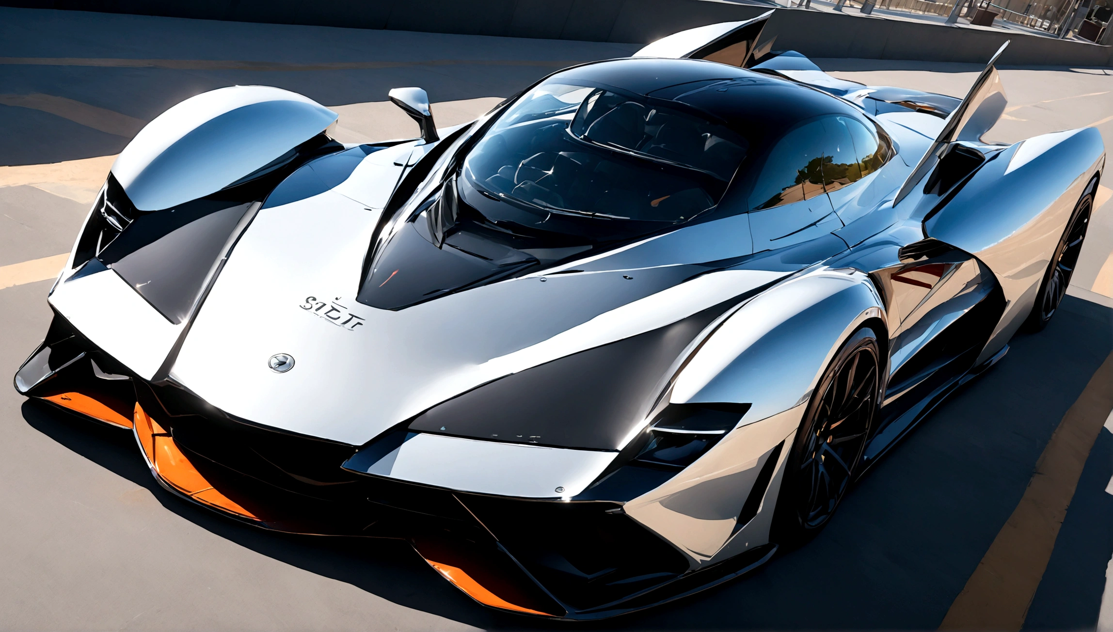 a detailed closeup of a sleek, futuristic supercar, highly reflective metallic body, intricate design elements, ultra-high-end luxury, dynamic camera angle, photorealistic, 8k, (best quality,4k,8k,highres,masterpiece:1.2),ultra-detailed,(realistic,photorealistic,photo-realistic:1.37),cinematic lighting, dramatic shadows, vibrant colors, wet and glossy surface, complex aerodynamic features, powerful engine, muscular frame, elegant curves, advanced technology