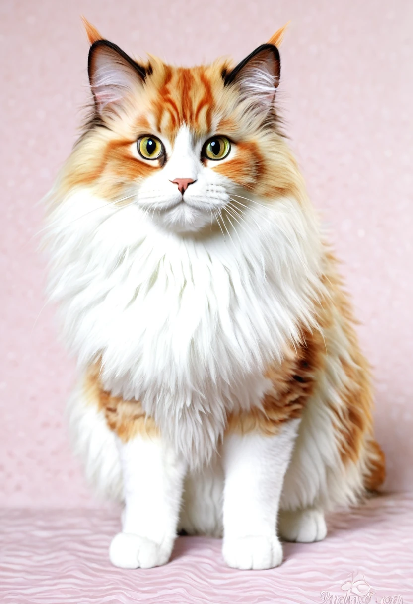 Make me a realistic fluffy cat