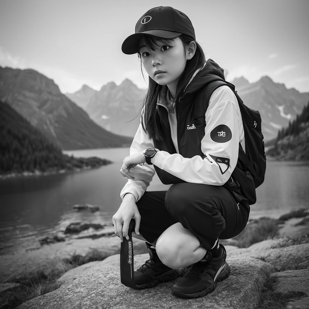 Create a logo for the outdoor brand TAKAGI。Color is monochrome。stylish。Icons and text are not one piece、Horizontal writing type。Cool atmosphere