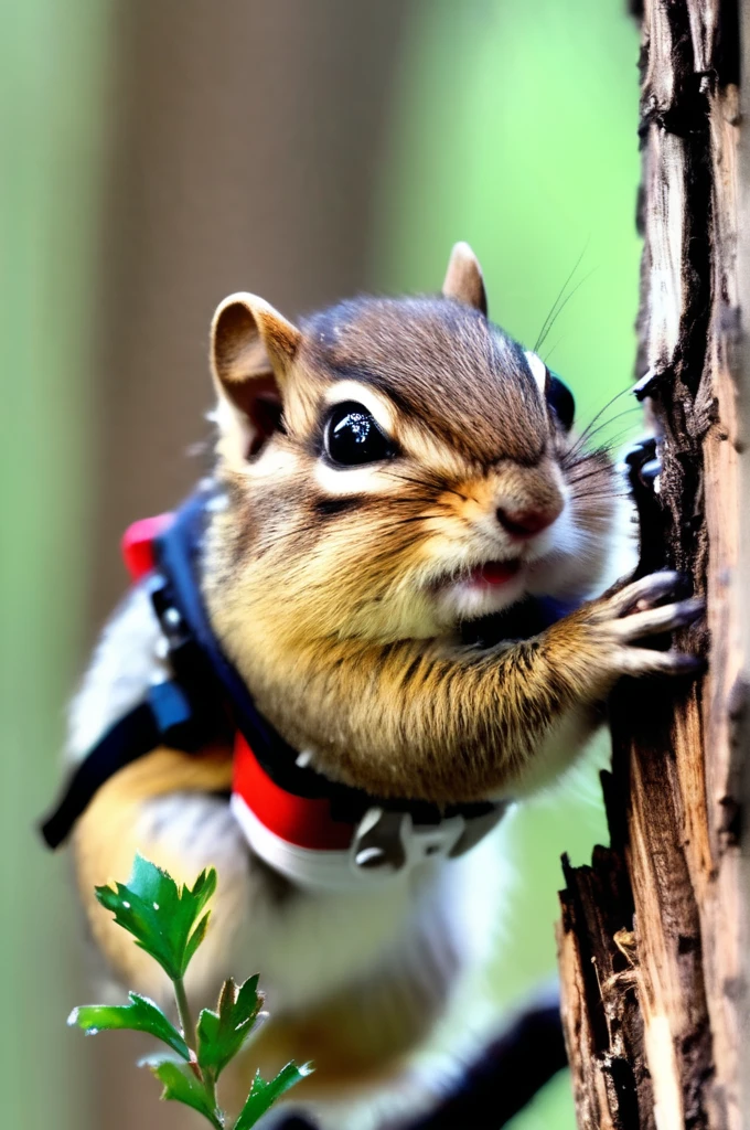 RAW Photos, delicate, highest quality,Hyper Detail, In detail, 8k, 32k, masterpiece,(Ultra-high resolution:1.2),Chipmunk in a spacesuit、The mission to the moon is ready, In the snowy forest、Cloudy Trees々and crunchy, cold,Hide in burrows and tree holes,Rim Light
