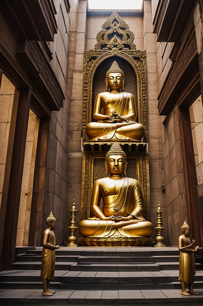 Buddha and Disciples in the City