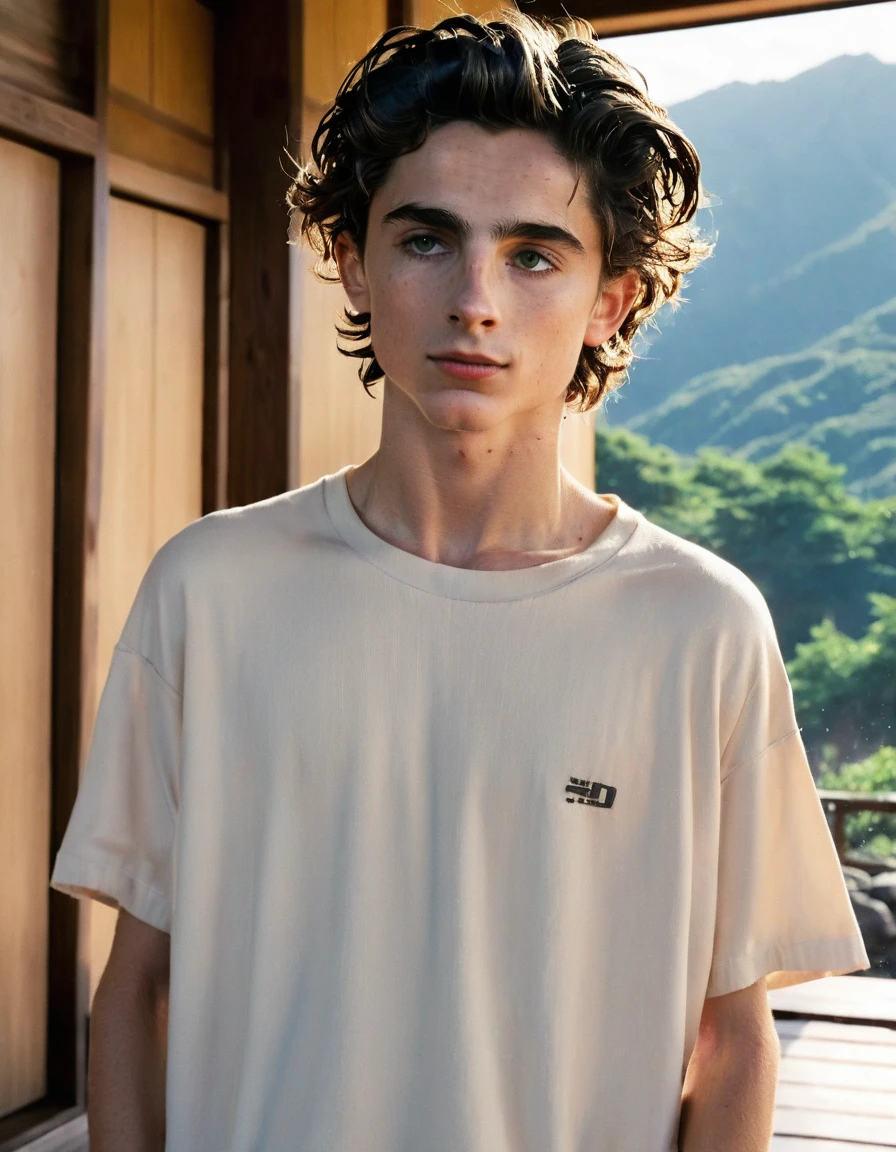 Timothée Chalamet, sweaty teen boy, in water, in japanese onsen, japanese mountains, no clothing, far from camera, braces, age 19, wavy tiktok hair, boxer, bare feet, wearing no t-shirt topless, japanese onsen temple, short fine armpit hair, flexing, veiny arms, cute, tall, lean, not muscular, wispy pubes, muscular teen boy masterpiece, high resolution, feet visible, no shoes, very dirty feet, tall, foot fetish, tall boy, teen boy, braces, best quality, sticky armpit hair, sticky, glue on floor, wet floor, sticky clothes, drops on underwear, drops on shorts, sticky on shorts, drops on floor, sweaty face, sweaty hair, Dune by Herbert, Science fiction