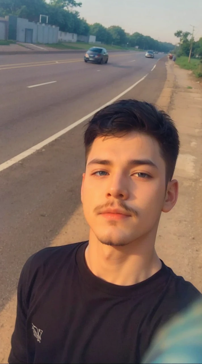 a young white boy with a goatee mustache, anime style, beautiful eyes, porcelain skin, windswept hair, mischievous expression, wearing a crisp white dress shirt, dark tie 2D