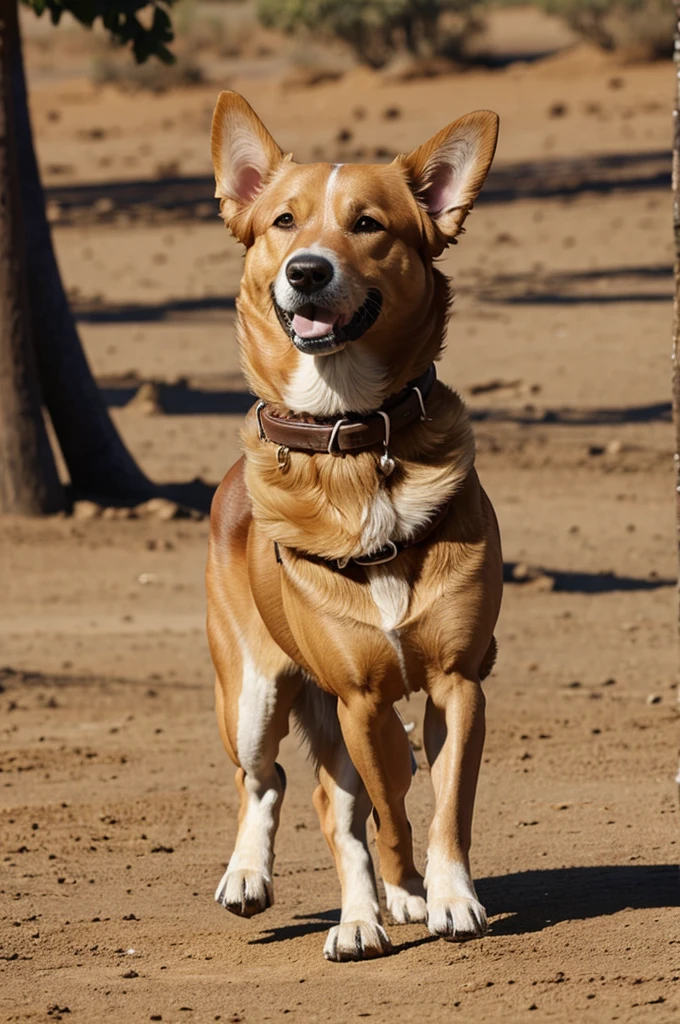 Perro marron feliz