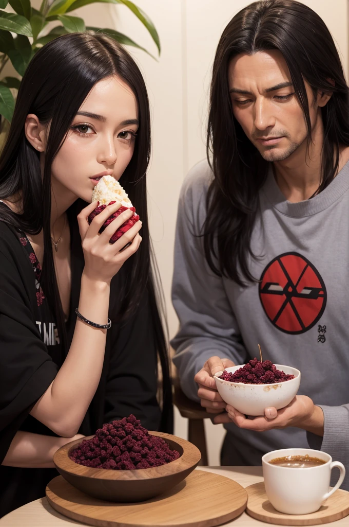 Madara and hashirama eating açaí