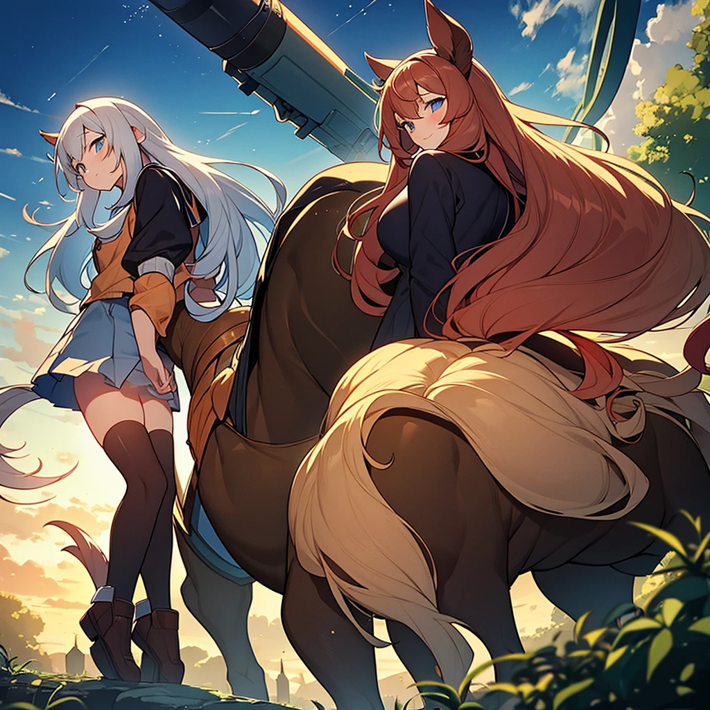 High school girl with centaur boy