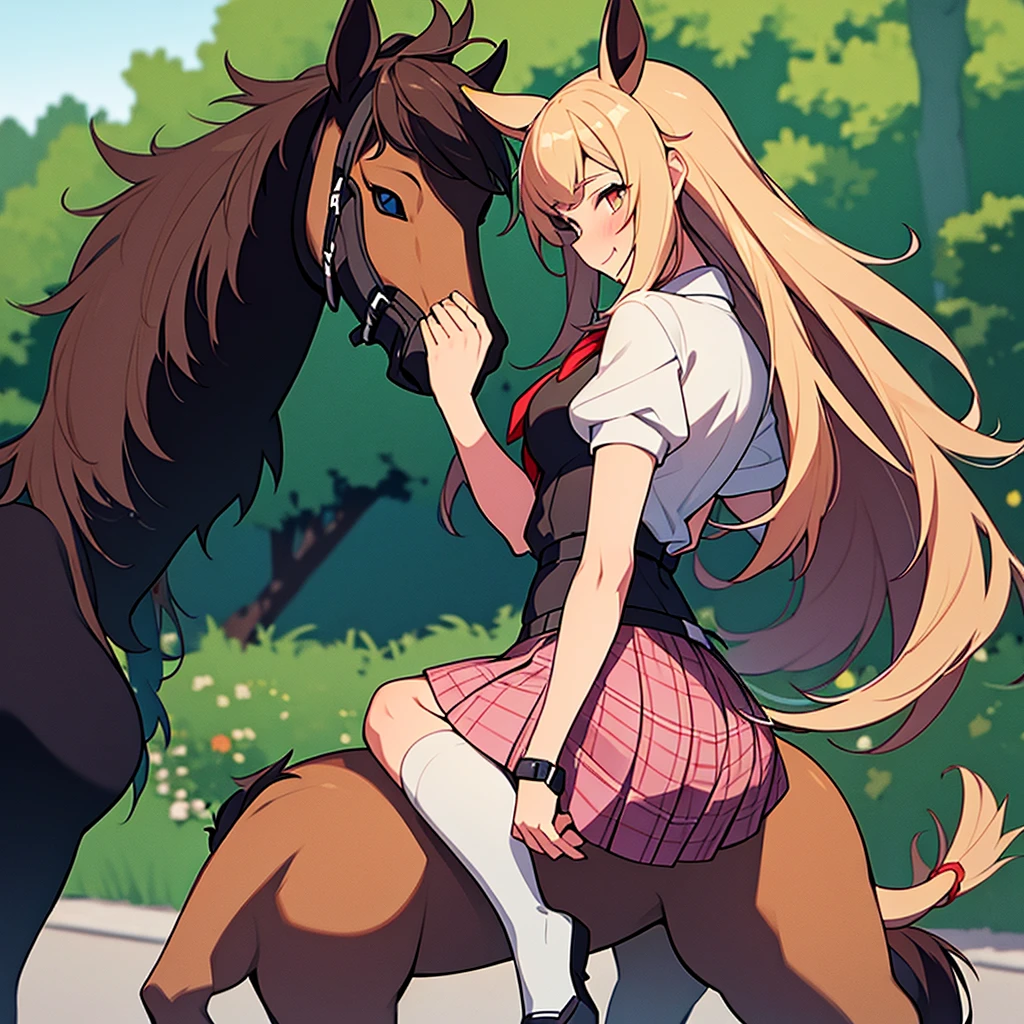 High school girl with centaur boy