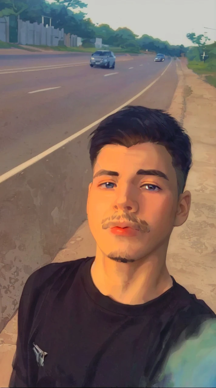 a young white boy with a goatee mustache, anime style, beautiful eyes, porcelain skin, windswept hair, mischievous expression, wearing a crisp white dress shirt, dark tie 2D