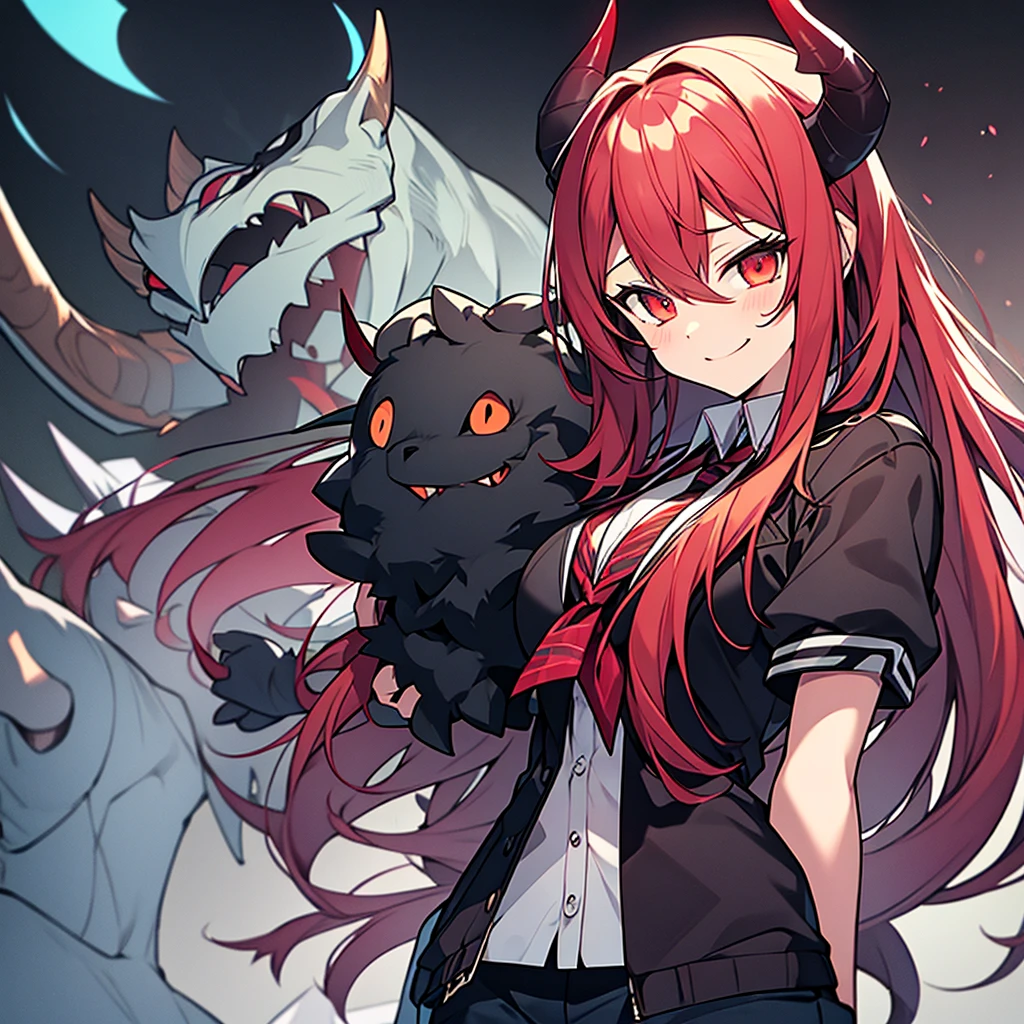 Demon  with a high school girl
